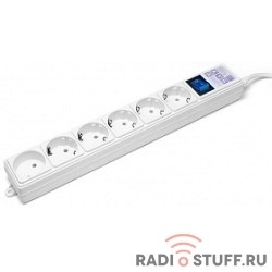 PowerCube Фильтр-удлинитель (SPG(5+1)-16B-0,5M) 6 розеток, 0,5 м,16А/3,5кВт, белый