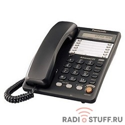 Panasonic KX-TS2365RUB (черный) {16-зн ЖКД, однокноп.набор 20 ном., автодозвон, спикерфон }