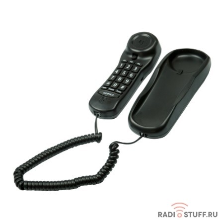 RITMIX RT-003 black {Телефон проводной Ritmix RT-003 черный [повторный набор, регулировка уровня громкости, световая индикац]}